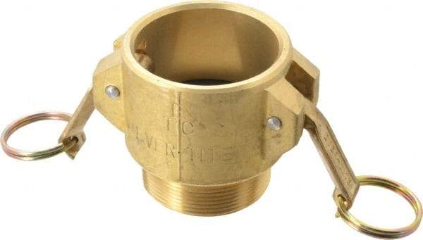 EVER-TITE Coupling Products - 2" Brass Cam & Groove Suction & Discharge Hose Female Coupler Male NPT Thread - Part B, 2" Thread, 350 Max psi - Exact Industrial Supply