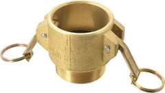 EVER-TITE Coupling Products - 2" Brass Cam & Groove Suction & Discharge Hose Female Coupler Male NPT Thread - Part B, 2" Thread, 350 Max psi - Exact Industrial Supply