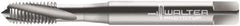 Walter-Prototyp - #12-28 UNF 3 Flute 3B Modified Bottoming Spiral Flute Tap - Cobalt, Bright Finish, 80mm OAL, Right Hand Flute, Right Hand Thread, Series 23400 - Exact Industrial Supply