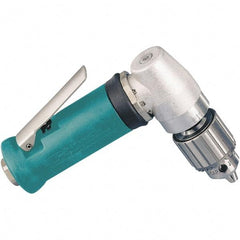 Dynabrade - 1/4" Keyed Chuck - Right Angle Handle, 20,000 RPM, 0.4 hp, 90 psi - Exact Industrial Supply