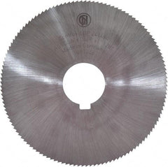 Controx - 4" Diam x 0.0469" Blade Thickness x 1" Arbor Hole Diam, 128 Tooth Slitting and Slotting Saw - Arbor Connection, Right Hand, Uncoated, Cobalt, Concave Ground, Contains Keyway - Exact Industrial Supply