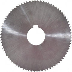 Controx - 4" Diam x 0.0781" Blade Thickness x 1" Arbor Hole Diam, 80 Tooth Slitting and Slotting Saw - Arbor Connection, Right Hand, Uncoated, Cobalt, Concave Ground, Contains Keyway - Exact Industrial Supply