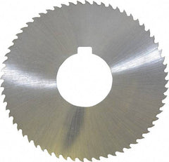 Controx - 3" Diam x 0.04" Blade Thickness x 1" Arbor Hole Diam, 64 Tooth Slitting and Slotting Saw - Arbor Connection, Right Hand, Uncoated, Cobalt, 15° Rake, Concave Ground, Contains Keyway - Exact Industrial Supply