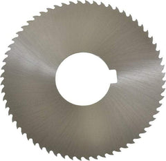 Controx - 3" Diam x 0.0469" Blade Thickness x 1" Arbor Hole Diam, 64 Tooth Slitting and Slotting Saw - Arbor Connection, Right Hand, Uncoated, Cobalt, 15° Rake, Concave Ground, Contains Keyway - Exact Industrial Supply