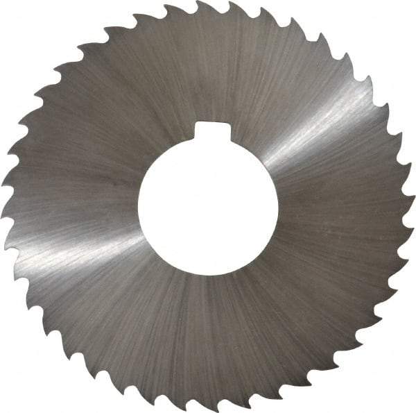 Controx - 3" Diam x 0.0938" Blade Thickness x 1" Arbor Hole Diam, 40 Tooth Slitting and Slotting Saw - Arbor Connection, Right Hand, Uncoated, Cobalt, 15° Rake, Concave Ground, Contains Keyway - Exact Industrial Supply