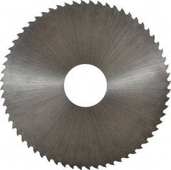 Controx - 4" Diam x 0.02" Blade Thickness x 1" Arbor Hole Diam, 64 Tooth Slitting and Slotting Saw - Arbor Connection, Right Hand, Uncoated, Cobalt, 15° Rake, Concave Ground - Exact Industrial Supply