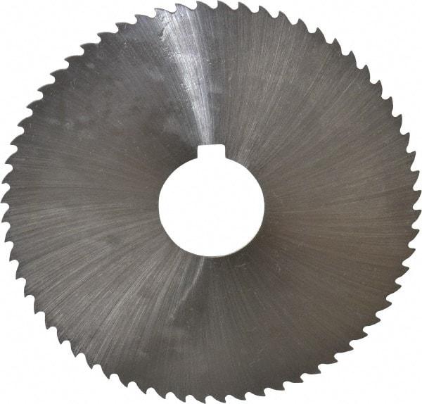 Controx - 4" Diam x 0.04" Blade Thickness x 1" Arbor Hole Diam, 64 Tooth Slitting and Slotting Saw - Arbor Connection, Right Hand, Uncoated, Cobalt, 15° Rake, Concave Ground, Contains Keyway - Exact Industrial Supply