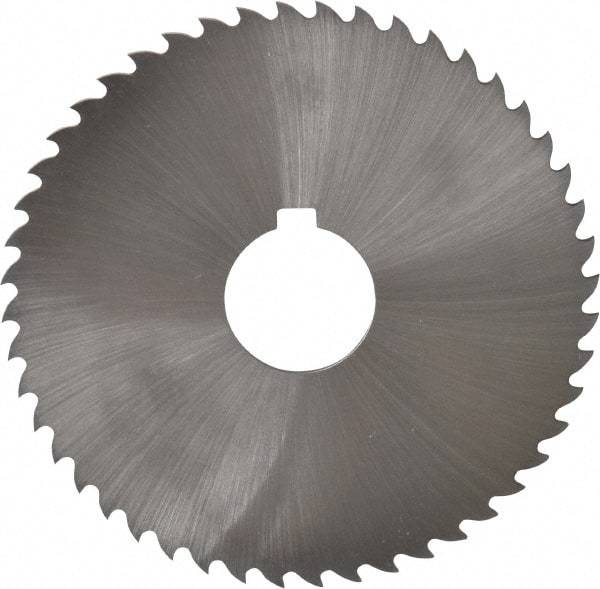 Controx - 4" Diam x 0.0781" Blade Thickness x 1" Arbor Hole Diam, 48 Tooth Slitting and Slotting Saw - Arbor Connection, Right Hand, Uncoated, Cobalt, 15° Rake, Concave Ground, Contains Keyway - Exact Industrial Supply