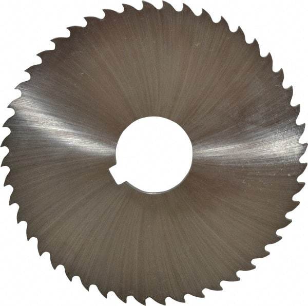 Controx - 4" Diam x 1/8" Blade Thickness x 1" Arbor Hole Diam, 48 Tooth Slitting and Slotting Saw - Arbor Connection, Right Hand, Uncoated, Cobalt, 15° Rake, Concave Ground, Contains Keyway - Exact Industrial Supply