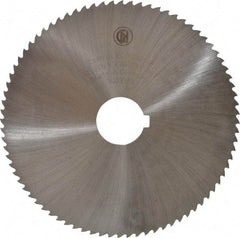 Controx - 5" Diam x 0.04" Blade Thickness x 1" Arbor Hole Diam, 80 Tooth Slitting and Slotting Saw - Arbor Connection, Right Hand, Uncoated, Cobalt, 15° Rake, Concave Ground, Contains Keyway - Exact Industrial Supply
