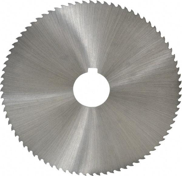 Controx - 5" Diam x 0.0469" Blade Thickness x 1" Arbor Hole Diam, 80 Tooth Slitting and Slotting Saw - Arbor Connection, Right Hand, Uncoated, Cobalt, 15° Rake, Concave Ground, Contains Keyway - Exact Industrial Supply
