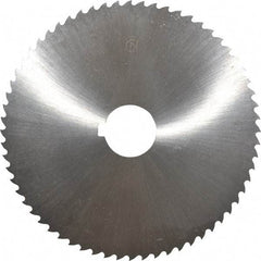 Controx - 5" Diam x 1/16" Blade Thickness x 1" Arbor Hole Diam, 64 Tooth Slitting and Slotting Saw - Arbor Connection, Right Hand, Uncoated, Cobalt, 15° Rake, Concave Ground, Contains Keyway - Exact Industrial Supply
