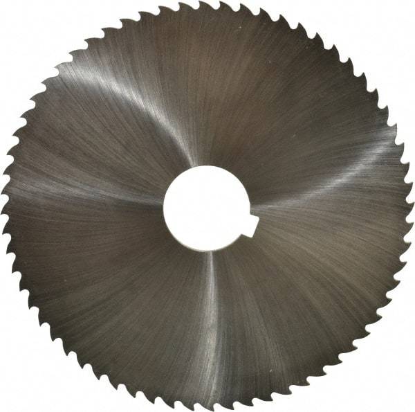 Controx - 6" Diam x 0.0938" Blade Thickness x 1-1/4" Arbor Hole Diam, 64 Tooth Slitting and Slotting Saw - Arbor Connection, Right Hand, Uncoated, Cobalt, 15° Rake, Concave Ground, Contains Keyway - Exact Industrial Supply