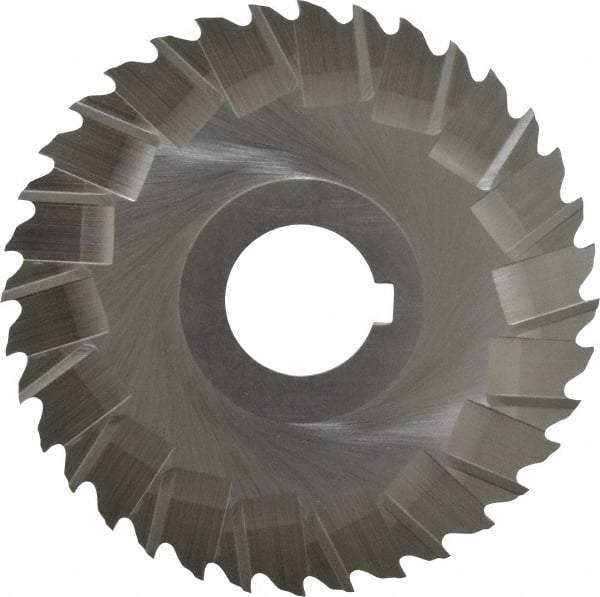 Controx - 4" Blade Diam x 1/16" Blade Thickness, 1" Hole, 36 Teeth, Cobalt Side Chip Saw - Staggered Tooth, Arbor Connection, Right Hand Cut, Uncoated, with Keyway - Exact Industrial Supply