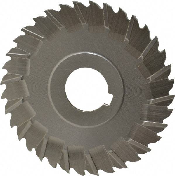 Controx - 4" Blade Diam x 1/8" Blade Thickness, 1" Hole, 36 Teeth, Cobalt Side Chip Saw - Staggered Tooth, Arbor Connection, Right Hand Cut, Uncoated, with Keyway - Exact Industrial Supply