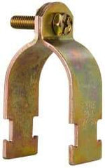Cooper B-Line - 1-1/2" Pipe, 12 Gauge Framing Channel & Strut Mounted Clamp - Zinc Dichromate, Rigid Conduit - Exact Industrial Supply