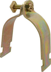 Cooper B-Line - 2-1/2" Pipe, 12 Gauge Framing Channel & Strut Mounted Clamp - Zinc Dichromate, Rigid Conduit - Exact Industrial Supply