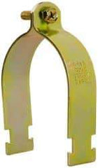 Cooper B-Line - 3" Pipe, 1/8 Gauge Framing Channel & Strut Mounted Clamp - Zinc Dichromate, Rigid Conduit - Exact Industrial Supply