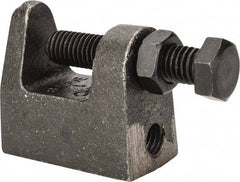 Cooper B-Line - 1-1/4" Max Flange Thickness, 1/2" Rod Wide Jaw Top Beam Clamp - 700 Lb Capacity, Malleable Iron - Exact Industrial Supply