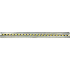 Vestil - 12' Long x 12" High, Gray with Black & Yellow Caution Tape Steel Straight Heavy Duty Guard Rail - 3 Rails Accommodated, 3-1/4" Deep, 83 Lb - Exact Industrial Supply