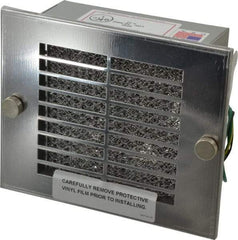 Cooper B-Line - 105 CFM, 3,000 RPM, Enclosure Cooling Fan Package - 7-3/8 Inch Wide x 2-3/8 Inch Deep x 6-1/8 Inch High, 15 W, 115 VAC, Stainless Steel Grill, Steel Enclosure - Exact Industrial Supply