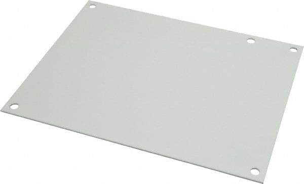 Cooper B-Line - 6-1/4" OAW x 8-1/4" OAH Powder Coat Finish Electrical Enclosure Nonperforated Panel - 10" x 8" Box, 14 Gauge Steel, Use with 1084-1/1086 RHC/1086-1 - Exact Industrial Supply