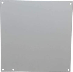 Cooper B-Line - 10-1/4" OAW x 10-1/4" OAH Powder Coat Finish Electrical Enclosure Nonperforated Panel - 12" x 12" Box, 14 Gauge Steel, Use with 121210 RHC/12124-1/12126 RHC/12126-112128-1 - Exact Industrial Supply