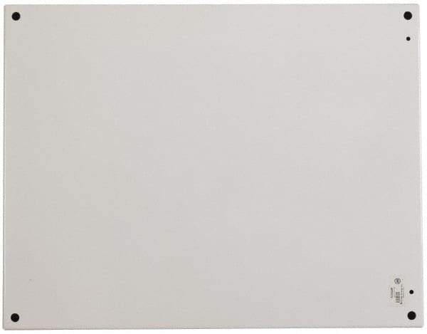 Cooper B-Line - 9" OAW x 13" OAH Powder Coat Finish Electrical Enclosure Nonperforated Panel - 16" x 12" Box, 12 Gauge Steel, Use with 16126RHC - Exact Industrial Supply