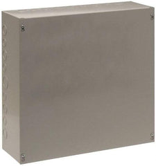 Cooper B-Line - Steel Junction Box Enclosure Screw Flat Cover - NEMA 1, 24" Wide x 24" High x 8" Deep - Exact Industrial Supply