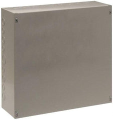 Cooper B-Line - Steel Junction Box Enclosure Screw Flat Cover - NEMA 1, 24" Wide x 24" High x 6" Deep - Exact Industrial Supply