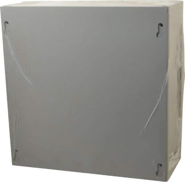 Cooper B-Line - Steel Junction Box Enclosure Screw Flat Cover - NEMA 1, 10" Wide x 10" High x 4" Deep - Exact Industrial Supply