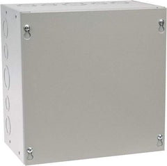 Cooper B-Line - Steel Junction Box Enclosure Screw Flat Cover - NEMA 1, 10" Wide x 10" High x 6" Deep - Exact Industrial Supply