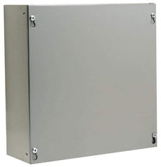 Cooper B-Line - Steel Junction Box Enclosure Screw Flat Cover - NEMA 1, 12" Wide x 12" High x 4" Deep - Exact Industrial Supply