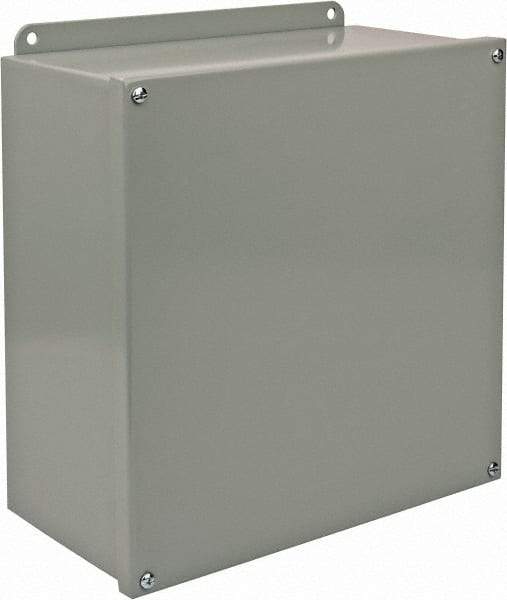 Cooper B-Line - Steel Standard Enclosure Screw Flat Cover - NEMA 12, 13, 12" Wide x 12" High x 6" Deep, Dirt-tight & Dust-tight - Exact Industrial Supply