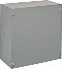 Cooper B-Line - Steel Junction Box Enclosure Screw Flat Cover - NEMA 1, 12" Wide x 12" High x 6" Deep - Exact Industrial Supply