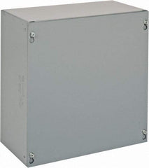 Cooper B-Line - Steel Junction Box Enclosure Screw Flat Cover - NEMA 1, 12" Wide x 12" High x 6" Deep - Exact Industrial Supply