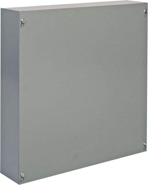 Cooper B-Line - Steel Junction Box Enclosure Screw Flat Cover - NEMA 1, 18" Wide x 18" High x 4" Deep - Exact Industrial Supply