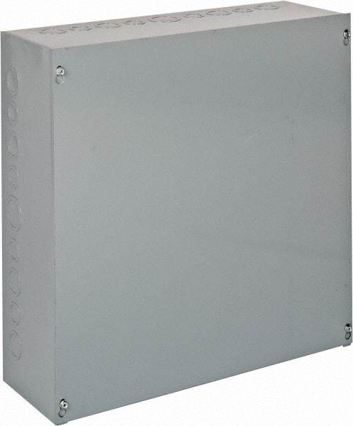 Cooper B-Line - Steel Junction Box Enclosure Screw Flat Cover - NEMA 1, 18" Wide x 18" High x 6" Deep - Exact Industrial Supply