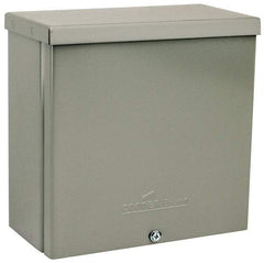 Cooper B-Line - Steel Junction Box Enclosure Screw Flat Cover - NEMA 3R, 8" Wide x 8" High x 4" Deep, Rainproof - Exact Industrial Supply