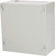 Cooper B-Line - Steel Junction Box Enclosure Screw Flat Cover - NEMA 1, 8" Wide x 8" High x 4" Deep - Exact Industrial Supply