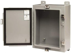 Cooper B-Line - Steel Standard Enclosure Hinge Flat Cover - NEMA 4, 12, 13, 12" Wide x 16" High x 8" Deep, Dust-tight, Rainproof & Watertight - Exact Industrial Supply