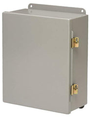 Cooper B-Line - Steel Standard Enclosure Hinge Flat Cover - NEMA 12, 13, 14" Wide x 16" High x 6" Deep, Dirt-tight & Dust-tight - Exact Industrial Supply