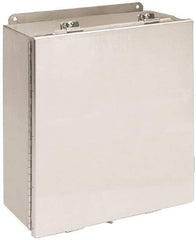Cooper B-Line - Stainless Steel Standard Enclosure Hinge Flat Cover - NEMA 4, 12, 13, 4X, 12" Wide x 14" High x 6" Deep, Rainproof & Watertight - Exact Industrial Supply
