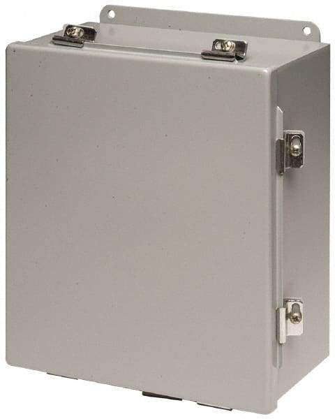 Cooper B-Line - Steel Standard Enclosure Hinge Flat Cover - NEMA 4, 12, 13, 10" Wide x 12" High x 5" Deep, Rainproof & Watertight - Exact Industrial Supply