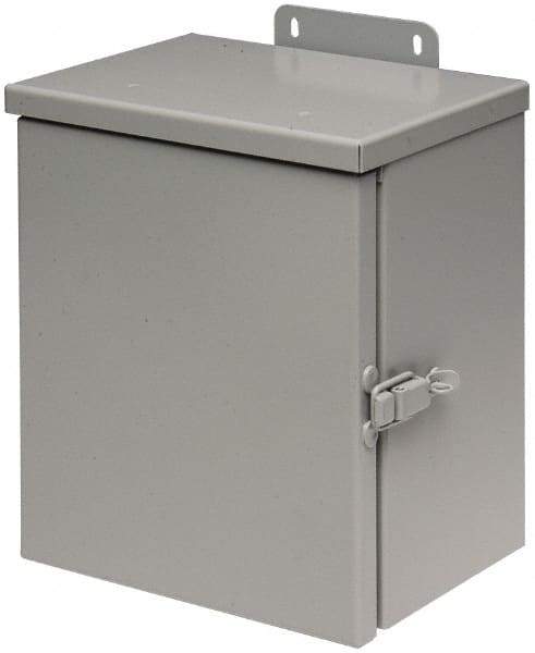 Cooper B-Line - Steel Junction Box Enclosure Hinge Flat Cover - NEMA 3R, 16" Wide x 20" High x 6" Deep, Rainproof - Exact Industrial Supply