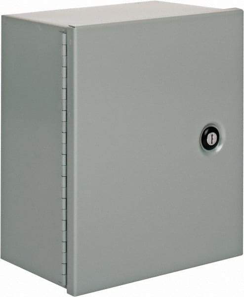 Cooper B-Line - Steel Standard Enclosure Hinge Flat Cover - NEMA 1, 10" Wide x 12" High x 6" Deep - Exact Industrial Supply