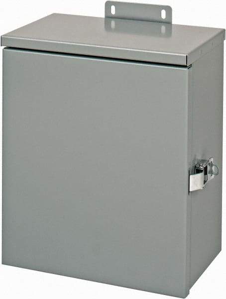 Cooper B-Line - Steel Junction Box Enclosure Hinge Flat Cover - NEMA 3R, 10" Wide x 12" High x 6" Deep, Rainproof - Exact Industrial Supply