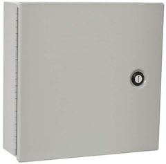 Cooper B-Line - Steel Standard Enclosure Hinge Flat Cover - NEMA 1, 12" Wide x 12" High x 4" Deep - Exact Industrial Supply