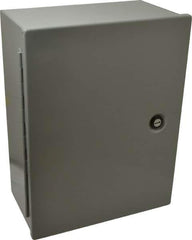 Cooper B-Line - Steel Standard Enclosure Hinge Flat Cover - NEMA 1, 12" Wide x 16" High x 6-5/8" Deep - Exact Industrial Supply