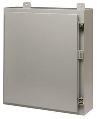 Cooper B-Line - Steel Standard Enclosure Hinge Flat Cover - NEMA 12, 13, 24" Wide x 24" High x 8" Deep - Exact Industrial Supply